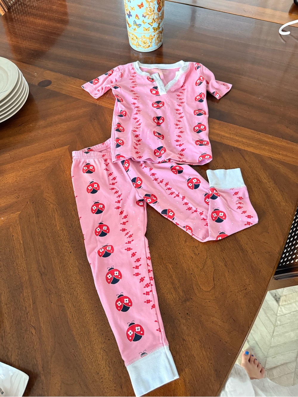 TBBC Girls' Pink Ladybug Print Pajama Set